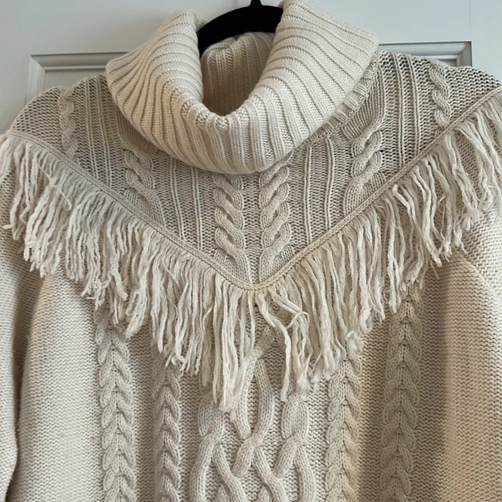 Joie cable knit sweater with fringe detail - Picture 3 of 5